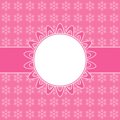 Pink card with Christmas snowflakes