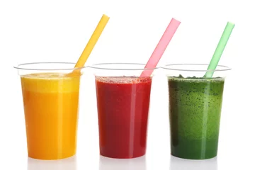 Foto op Plexiglas Fresh juice mix fruit, healthy drinks isolated on white © Africa Studio