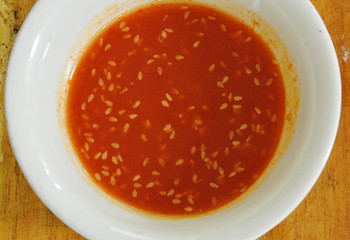 sukiyaki sauce with sesame in cup