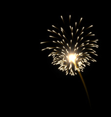 Fototapeta premium Illustration of realistic firework golden color