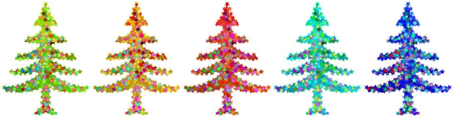 guirlande de sapins sur fond blanc