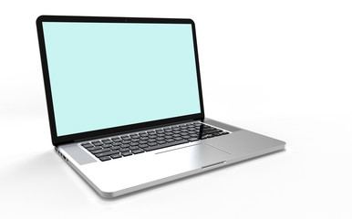 laptop computer on white background - obrazy, fototapety, plakaty