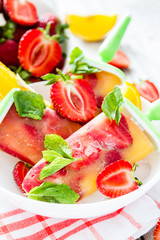 Strawberry and orange ice cream