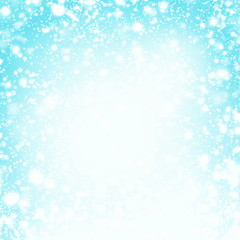 Abstract glittering stars on bokeh background.   Festive blue an