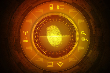 Fingerprint Scanning Technology Concept Illustration.