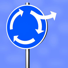 Sign roundabout with direction change - 95437933