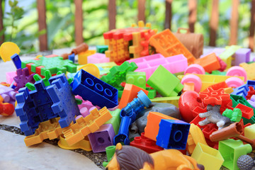 Creative blocks / Creative blocks for children being in cleaning and drying process  
