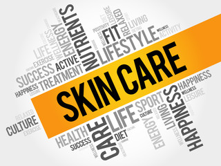 Skin care word cloud, health concept