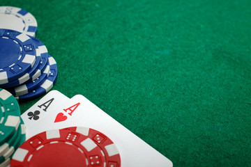  poker two aces, place for text