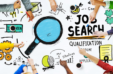 Diversity Hands Searching Job Search Opportunity Concept