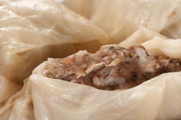 Cabbage rolls with meat and rice