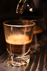 coffee machine preparing cup of coffee.