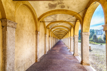 Fototapeta na wymiar Arches of an ancient portico