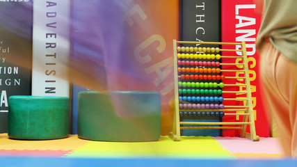 Children&rsquo;s library / A book corner, bright decorations style at the library for children, Bangkok, Thailand