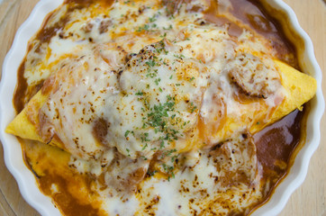 omlette with smoked salmon