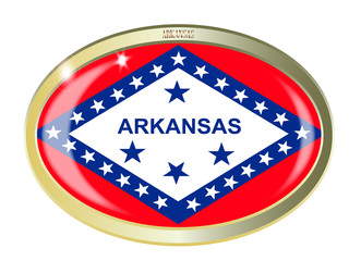 Arkansas State Flag Oval Button