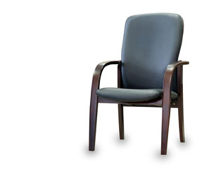 Obraz premium Modern office chair from black leather. Isolated