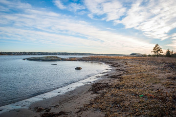 Norwegian fjord in winter