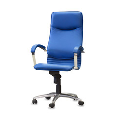 Modern office chair from blye leather.