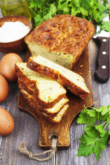 Vegetable pie with cheese and herbs