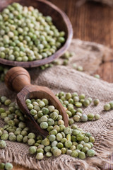 Heap of dried green Peas