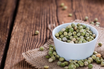 Heap of dried green Peas