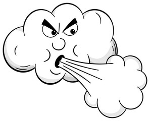 Cartoon Wolke bäst kräftigen Wind