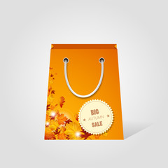 Autumn Sale and Shopping Bag vector illustration.