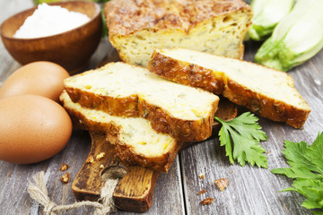 Vegetable pie with cheese and herbs