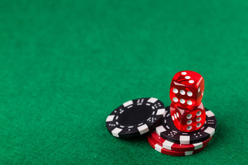 Red dice and chips
