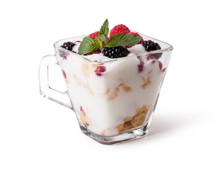 yogurt with muesli and berries