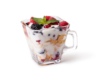 yogurt with muesli and berries