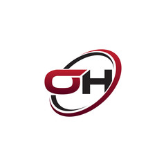 Modern Initial Logo Circle OH