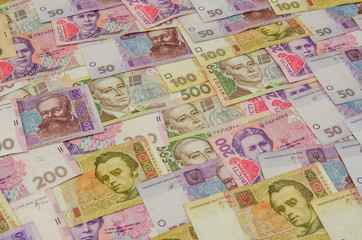 Fototapeta na wymiar banknotes from Ukraine of background