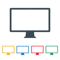 monitor icons set in the style flat design different color on the white background. stock vector illustration eps10