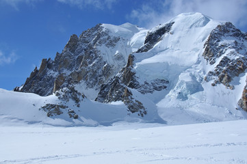 Mont Blanc de Tacul in the Mt Blanc massif, France