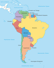 Obraz premium Südamerika Karte 