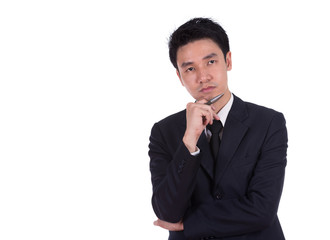 Serious business man thinking