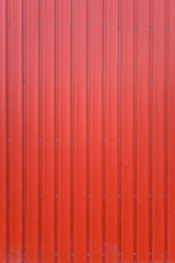 Red metal wall