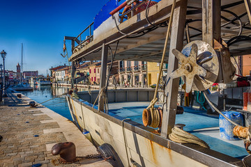 boat on Italian Canal Port