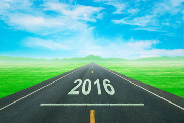 Driving on an empty road to upcoming 2016