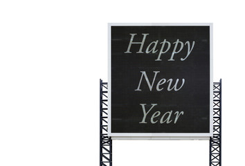 Happy new year on large sign board