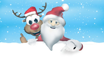 Festive Christmas Santa Claus Reindeer