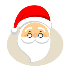 Icono plano cabeza Papa Noel sonriente #1