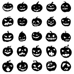 Pumpkin silhouettes set