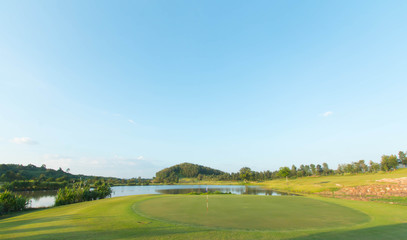 Fototapeta na wymiar Golf course in the countryside.