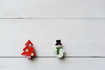 Christmas decorations on white boards