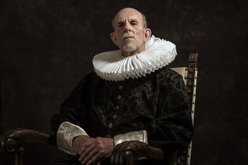 Official portrait of historical governor from the golden age. Si