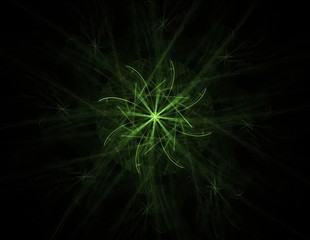 Stained glass flower or butterfly, digital fractal art design