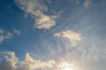 Fototapeta na wymiar Clouds forecasting weather in autumn 